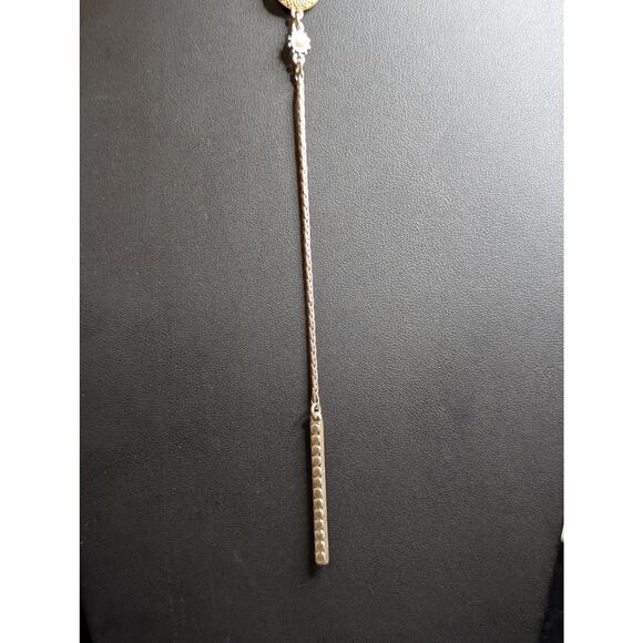 Lucky Brand Boho Celestial Whimsygoth Y-Drop Necklace Two Tone Necklace - Picture 4 of 8